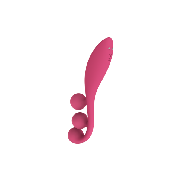 Vibromasseur triple stimulation flexible, anal, vaginale, clitoridienne Tri Ball rouge USB Satisfyer 